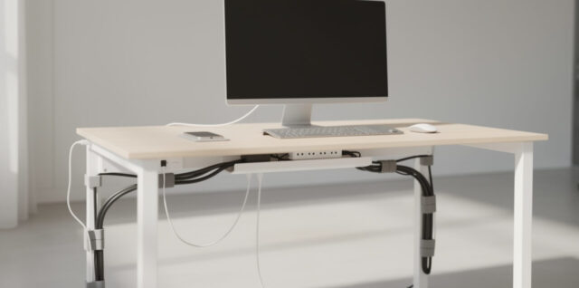 découvrez des astuces pratiques pour organiser efficacement les câbles sur et sous votre bureau, afin de garder un espace de travail propre et bien rangé.